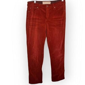 Soft Surroundings Women's Petite Terracotta Red Corduroy High Rise Stretch Jeans
